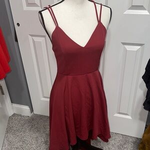 Windsor Wine Double Strap High Low Dress